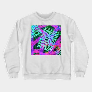 The Boxed In Abstract - Digitally Enahanced Neon Version 7 Crewneck Sweatshirt